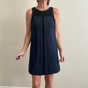Mango Black and Navy Mini Dress